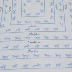 Pre Owned Hermes Blue Saut Galop Canter Silk Square Scarf