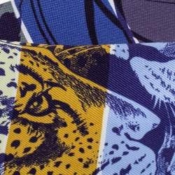 Pre Owned Hermes Blue Jungle Love Rainbow Printed Silk Twilly