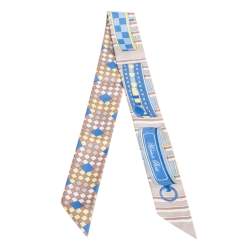 Pre Owned Hermes Multicolor Printed Silk Twilly