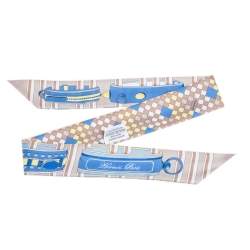 Pre Owned Hermes Multicolor Printed Silk Twilly