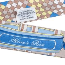 Pre Owned Hermes Multicolor Printed Silk Twilly