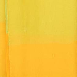 Pre Owned Hermes Bicolor Striped Layered Silk Chiffon Scarf