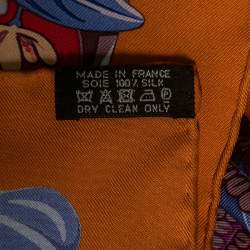 Pre Owned Hermès Multicolor Flamingo Party Silk Scarf