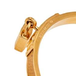 Pre Owned Hermes Courchevel Kelly Lock Cadena Gold Tone Metal Bracelet