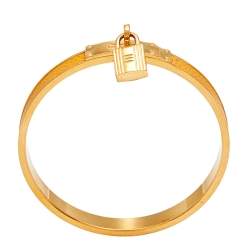 Pre Owned Hermes Courchevel Kelly Lock Cadena Gold Tone Metal Bracelet