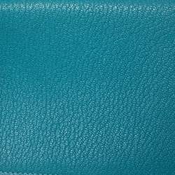 Pre Owned Hermes Turquoise Chevre Mysore Leather Vision II Agenda Cover