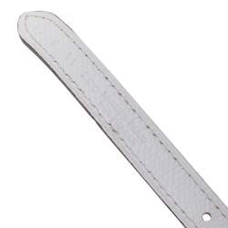 Pre Owned Hermes Blanc/Etoupe Epsom and Swift Leather Roulis Belt 85CM 