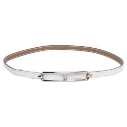 HERMES Kelly Belt Blanc Epsom RGHW *New - Timeless Luxuries