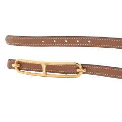 Pre Owned Hermes Gold/Black Epsom and Swift Leather Roulis Reversible Belt 70CM
