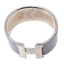 Hermès Clic Clac H Enamel Palladium Plated Extra Wide Bracelet PM