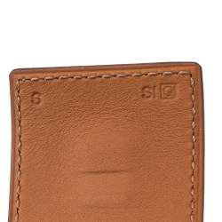 Pre Owned Hermes Collier De Chien Brown Leather Palladium Plated Metal Bracelet S