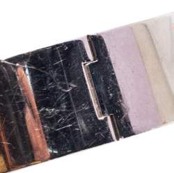 Pre Owned Hermes Clic Clac H Orange Enamel Palladium Plated Wide Bracelet PM