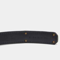 Pre Owned Hermes Black Swift and Epsom Leather Gold Finish Kelly 18 Adjustable Belt