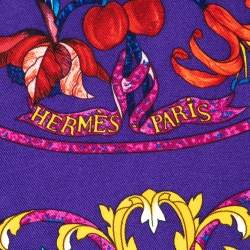 Pre Owned Hermès Purple Pierres D'Orient et D'Occident Silk Scarf 