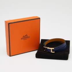 Hermès Behapi Bicolor Gold Plated Double Tour Reversible Bracelet T3