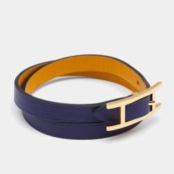 Hermès Behapi Bicolor Gold Plated Double Tour Reversible Bracelet T3