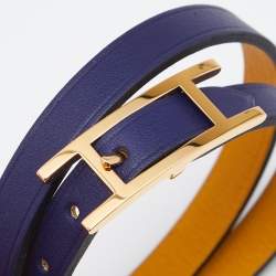 Hermès Behapi Bicolor Gold Plated Double Tour Reversible Bracelet T3