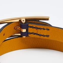 Hermès Behapi Bicolor Gold Plated Double Tour Reversible Bracelet T3