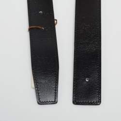 Pre Owned Hermes Noir/Chocolat Box and Togo Leather Reversible Belt Strap 85CM