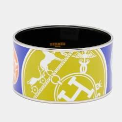 Hermès Multicolor Confettis D'Ex Libris Enamel Extra Wide Bracelet