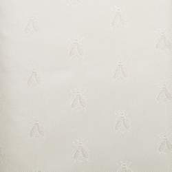 Pre Owned Hermes Off White Bee Jacquard Silk Fringed Scarf 