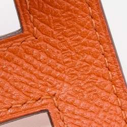 Pre Owned Hermès Orange Epsom Leather Ano Cuff Bracelet
