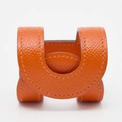 Pre Owned Hermès Orange Epsom Leather Ano Cuff Bracelet