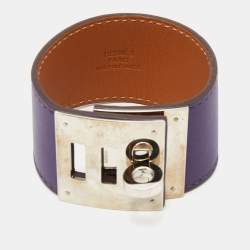 Pre Owned Hermès Purple Leather Kelly Dog Bracelet