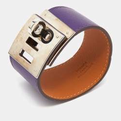 Pre Owned Hermès Purple Leather Kelly Dog Bracelet