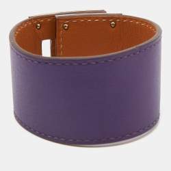 Pre Owned Hermès Purple Leather Kelly Dog Bracelet