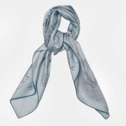 Pre Owned Hermès Blue Ors Nomades Silk Scarf