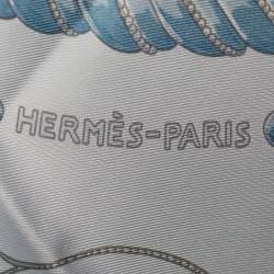 Pre Owned Hermès Blue Ors Nomades Silk Scarf
