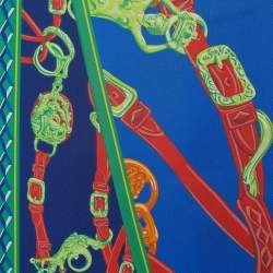 Pre Owned Hermès Blue & Green Brides De Gala Silk Maxi Twilly