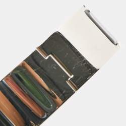 Pre Owned Hermès Clic Clac H Black Enamel Palladium Plated Wide Bracelet PM