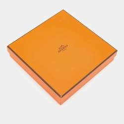 Pre Owned Hermes Black/Orange Chamonix And Epsom Leather Constance Reversible Belt 90CM