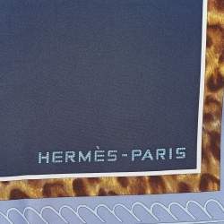 Pre Owned Hermès Black Selle D'Officier En Grande Tenue Silk Scarf