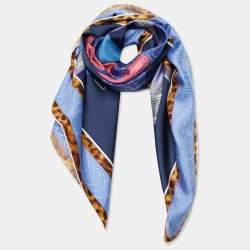 Pre Owned Hermès Black Selle D'Officier En Grande Tenue Silk Scarf