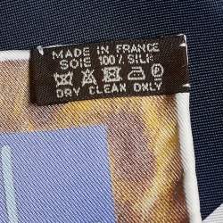 Pre Owned Hermès Black Selle D'Officier En Grande Tenue Silk Scarf