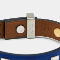 Pre Owned Hermes Mini Dog Clous Carres Purple Leather Two Tone Studded  Bracelet