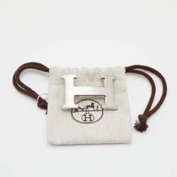 Pre Owned Hermès Brushed Palladium Plated H Belt Buckle