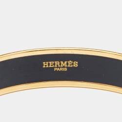 Pre Owned Hermès Red Enamel Calèche Narrow Bangle Bracelet