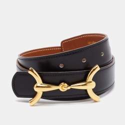 Hermes Black/Rouge Vif Box and Courchevel Constance Reversible Belt 65CM  Hermes