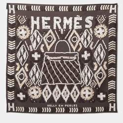 Pre Owned Hermès Brown Kelly En Perles Silk Scarf