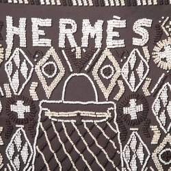 Pre Owned Hermès Brown Kelly En Perles Silk Scarf