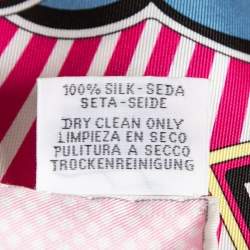 Pre Owned Hermès Pink Pegase Pop Silk Scarf