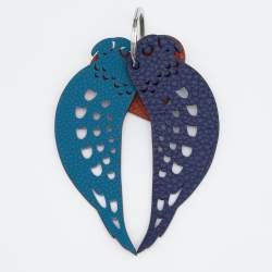 Pre Owned Hermes Multicolore Epsome Leather Loverbirds Key Ring