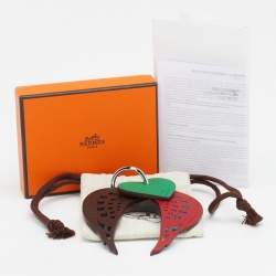Pre Owned Hermes Multicolore Epsome Leather Loverbirds Key Ring