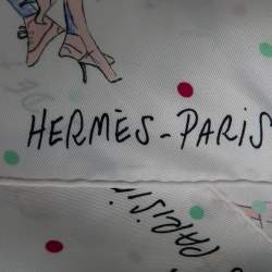 Pre Owned Hermès Off- White Les Parisiennes De Kiraz Silk Scarf