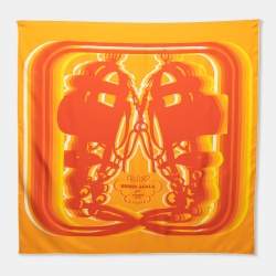 Pre Owned Hermès Orange Brides de Gala Shadow Silk Scarf