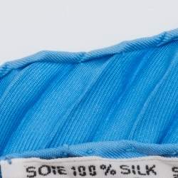 Pre Owned Hermès Blue Chasse au Bois Silk Plisse Scarf